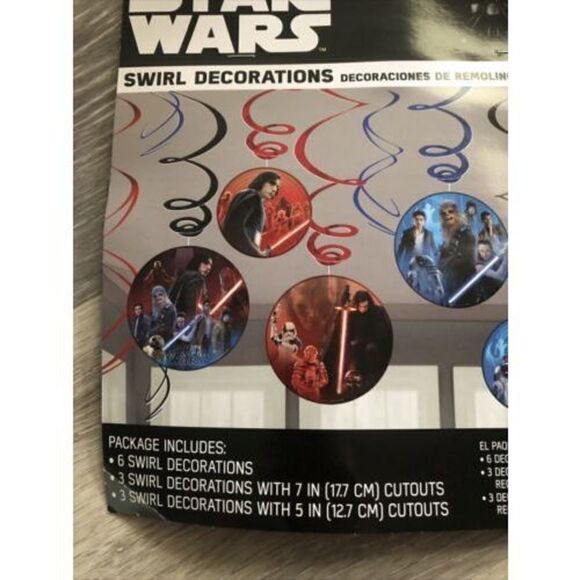 Disney Star Wars The Last Jedi Swirl Decorations 12 Pieces. - Picture 3 of 8